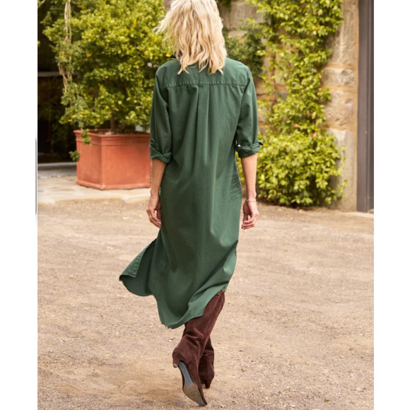 Frank & Eileen Famous Denim Rory Maxi Shirtdress In Vintage Green Size Small - Picture 10 of 14